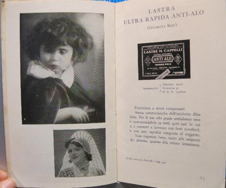 Prodotti sensibili per fotografia della Soc. An. M. Cappelli, Milano