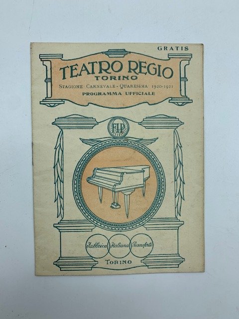 Programma dello spettacolo I Maestri cantori. Teatro Regio, Torino. Stagione …