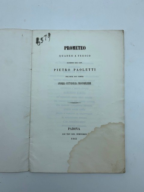 Prometeo. Quadro a fresco dipinto dal cav. Pietro Paoletti pel …