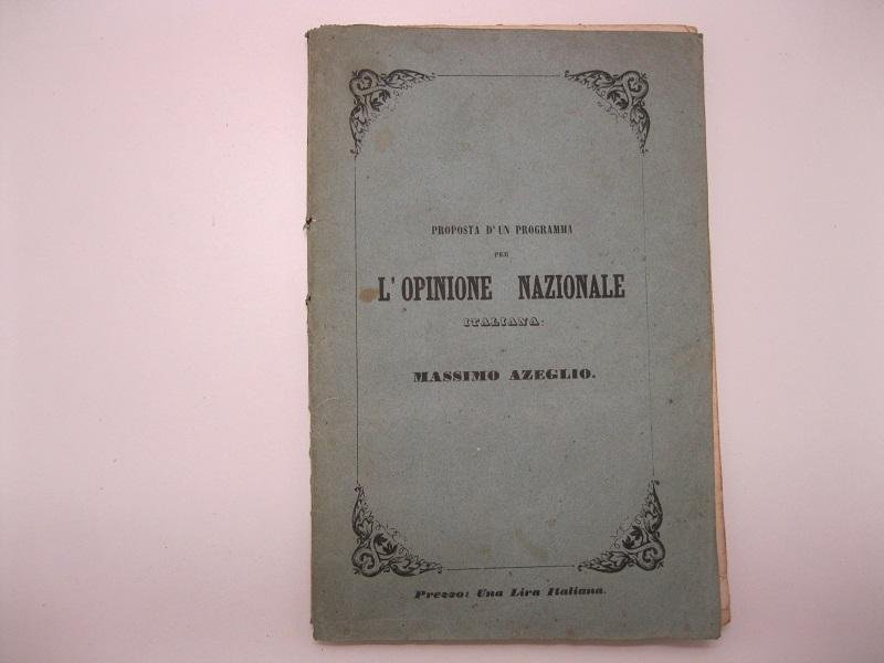 Proposta d'un programma per l'opinione nazionale italiana