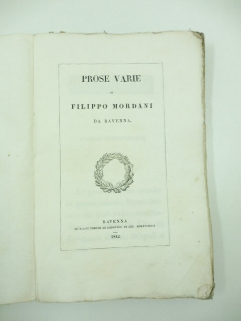 Prose varie di Filippo Mordani da Ravenna