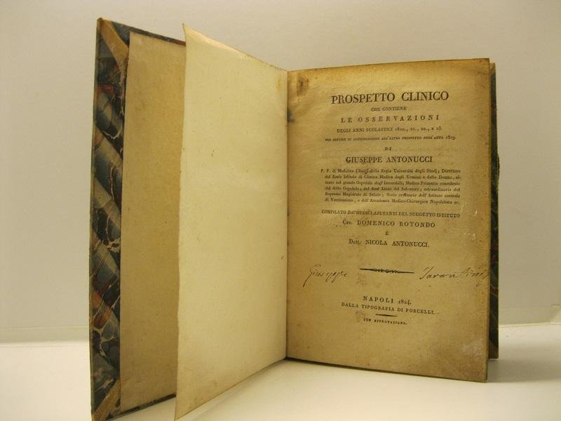 Prospetto clinico che contiene le osservazioni degli anni scolastici 1820, …