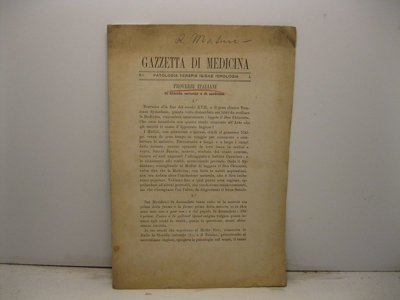 Proverbi italiani di filosofia naturale e di medicina. Estratto dalla …