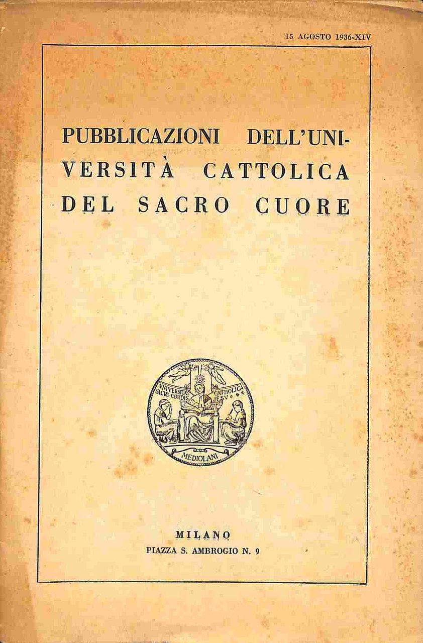 Pubblicazioni dell'Universita' Cattolica del Sacro Cuore