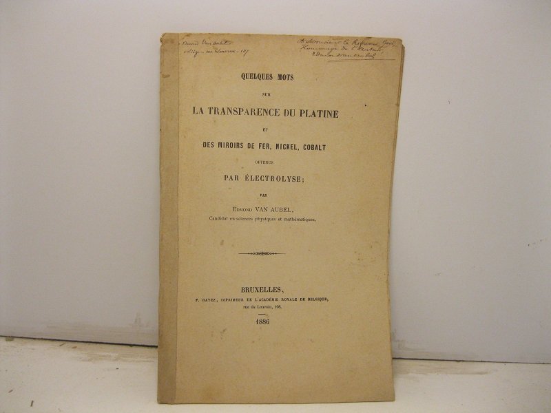 Quelques mots sur la transparence du platine et des miroirs …