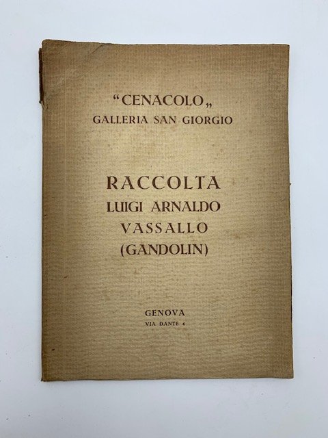 Raccolta Luigi Arnaldo Vassallo (Gandolin). Catalogo della collezione di quadri, …