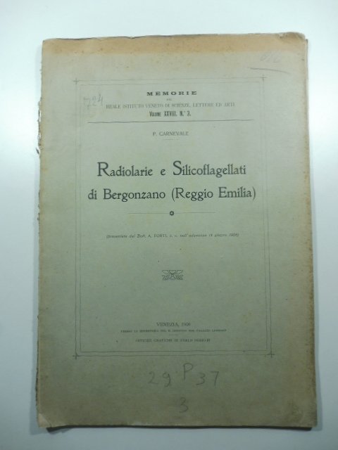 Radiolarie e silicoflagellati di Bergonzano (Reggio Emilia)