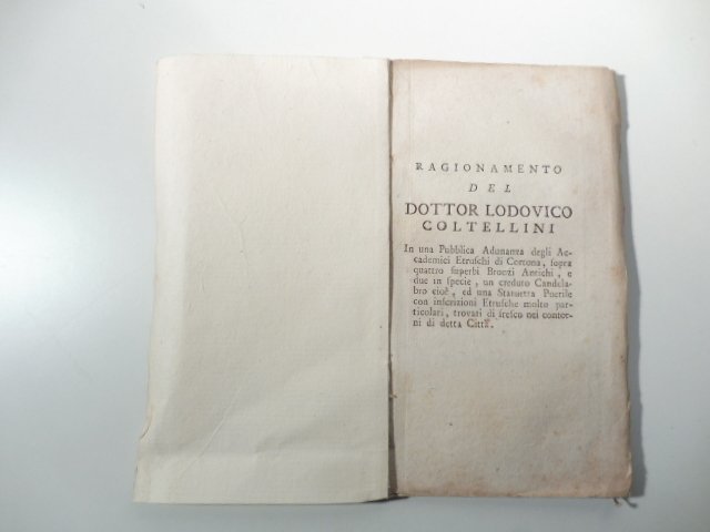 Ragionamento del dottor Lodovico Coltellini in una pubblica adunanza degli …