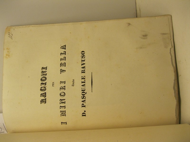 Ragioni per i minori Vella contro D. Pasquale Bavuso