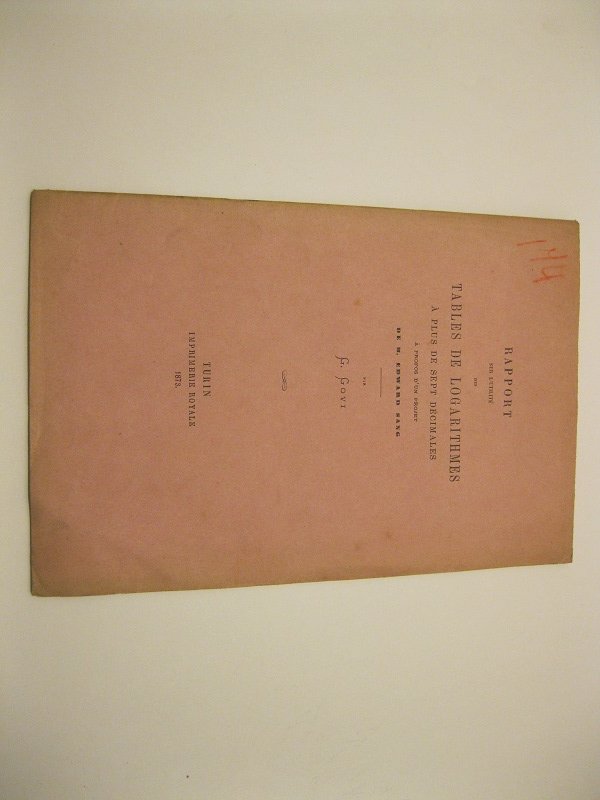 Rapport sur l'utilite' des tables de logarithmes a plus de …