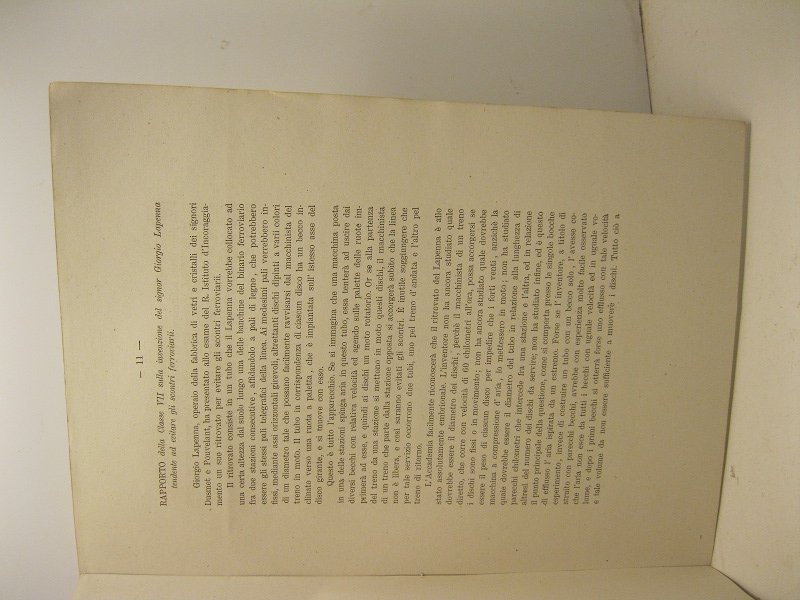 Rapporto della classe VII sulla invenzione del signor Giorgio Lapenna …