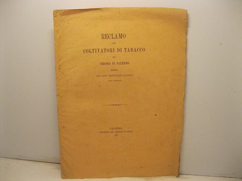 Reclamo dei coltivatori di tabacco del circolo di Palermo