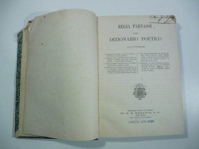 Regia Parnassi ovvero Dizionario Poetico | Immagine principale