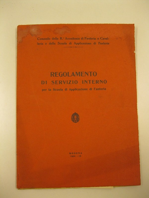 Regolamento di servizio interno per la scuola di applicazione di …