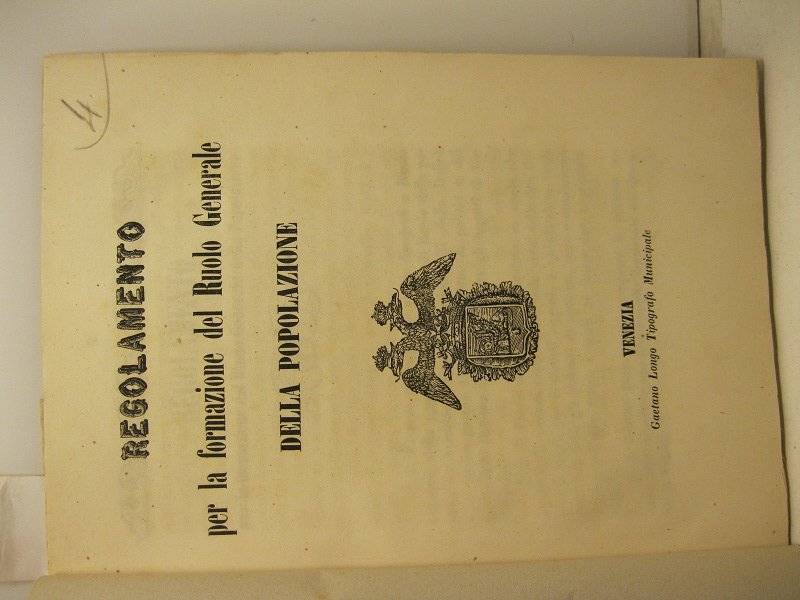 REGOLAMENTO PER LA FORMAZIONE del Ruolo Generale della popolazione. | Immagine principale