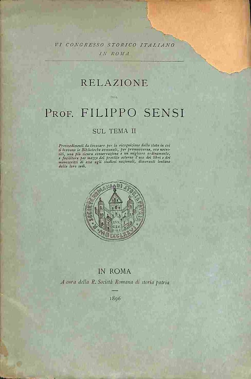 Relazione del Prof. Filippo Sensi sul tema II. Provvedimenti da …