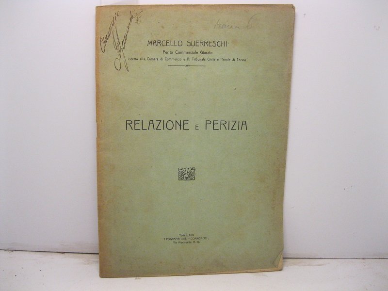 Relazione e perizia. Danni causati ai vini della cantina Pistamiglio … | Immagine principale