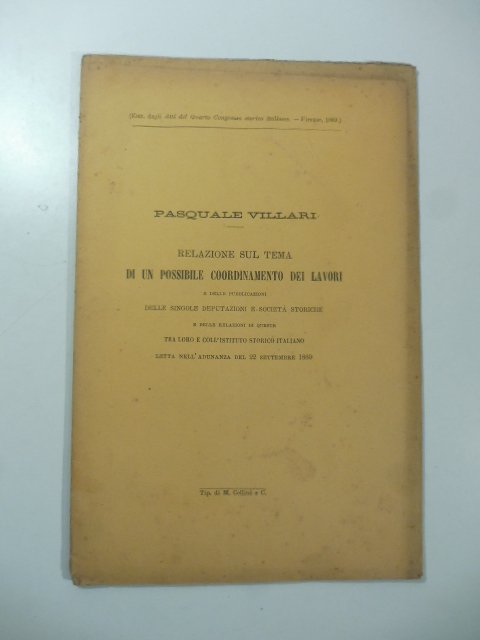 Relazione sul tema di un possibile coordinamento dei lavori e …