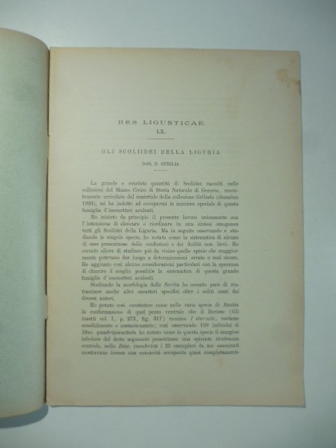 Res Ligusticae. LX. Gli scoliidei della Liguria