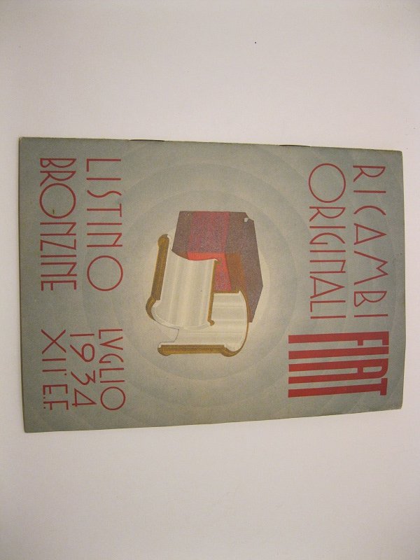 Ricambi originali Fiat. Listino bronzine. Luglio 1934
