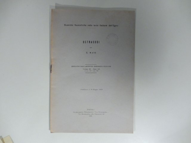 Ricerche faunistiche nelle isole italiane dell'Egeo. Ostracodi
