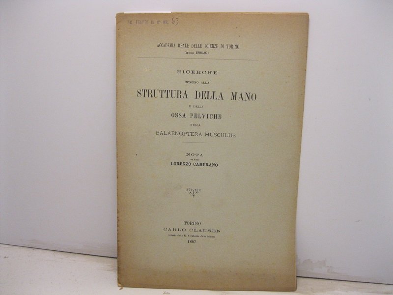 Ricerche intorno alla struttura della mano e delle ossa pelviche …