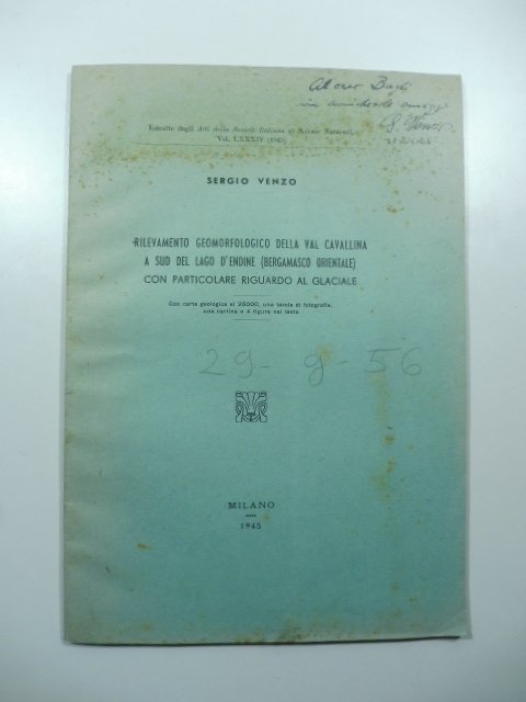 Rilevamento geomorfologico della val Cavallina a sud del Lago d'Endine (Bergamasco orientale) con particolare riguardo al glaciale