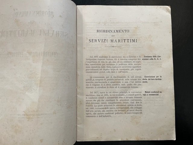 Riordinamento dei servizi marittimi. Considerazioni e proposte