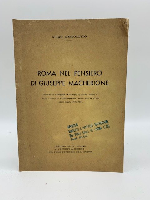 Roma nel pensiero di Giusppe Macherione