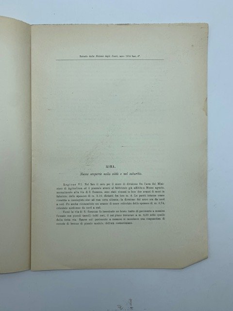 Roma. Nuove scoperte nella citta' e nel suburbio, anno 1914, …