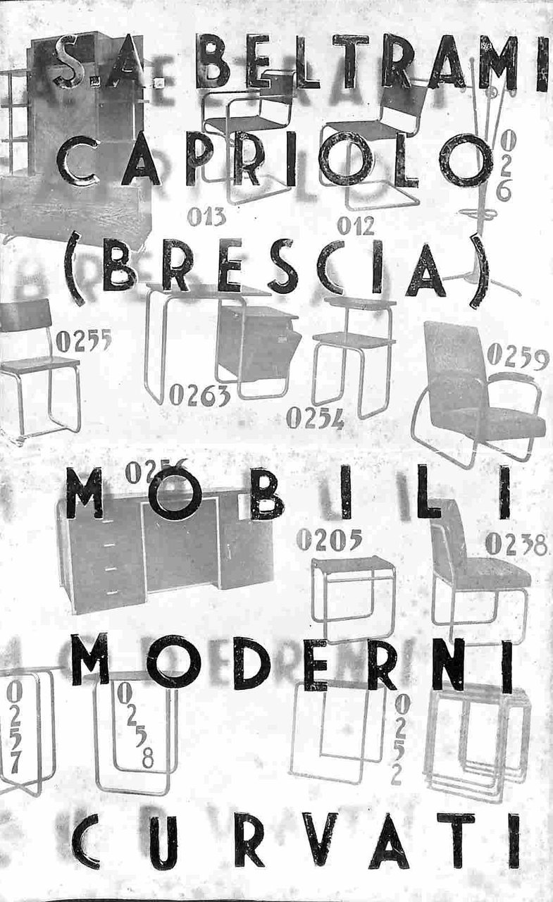 S.A. Beltrami, Capriolo (Brescia). Mobili moderni curvati (Pieghevole pubblicitario)