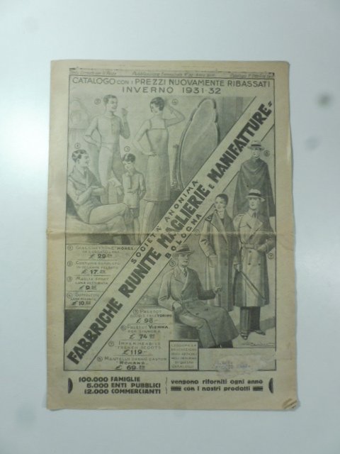 S. A. Fabbriche riunite maglierie e manifatture. Catalogo con i …