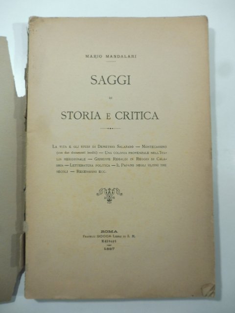 Saggi di storia e critica