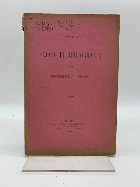 Saggio di bibliografia sulle corporazioni d'arti e mestieri