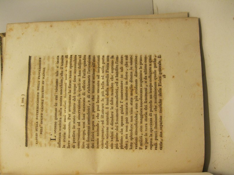 Saggio sulla determinazione della progressione dell'estivo calore diurno in Napoli