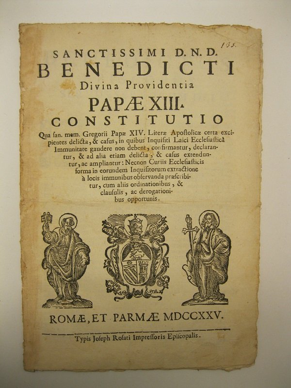 Sanctissimi D. N. D. Benedicti Divina Providentia Papae XIII constitutio …