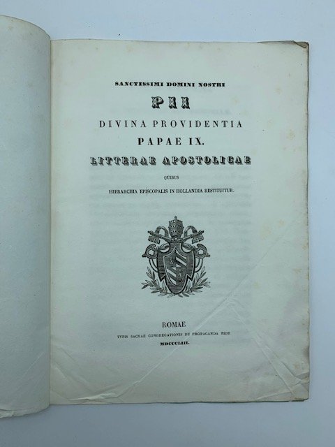 Sanctissimi domini nostri Pii Divina providentia Papae IX litterae apostolicae …