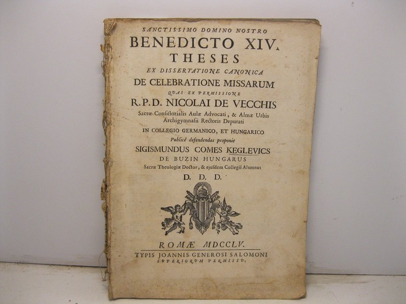Sanctissimo Domino Nostro Benedicto XIV. Theses ex dissertatione canonica De …