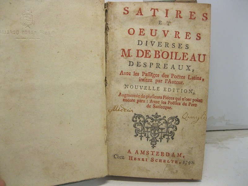 Satires et oeuvres diverses avec les passages des poetes latins …