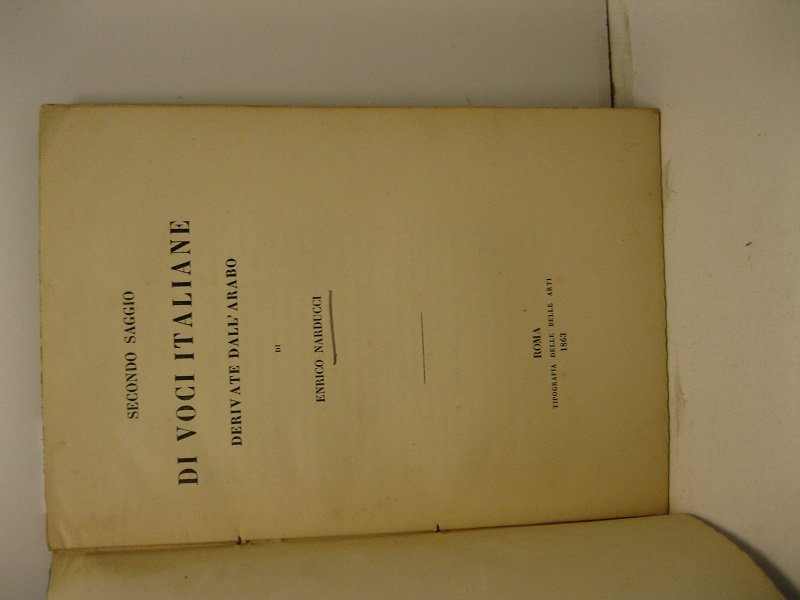 Secondo saggio di voci italiane derivate dall'arabo