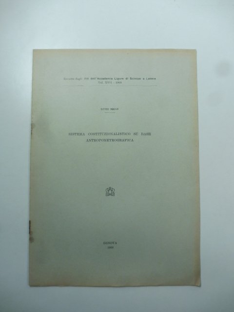 Sistema costituzionalistico su base antropometrografica