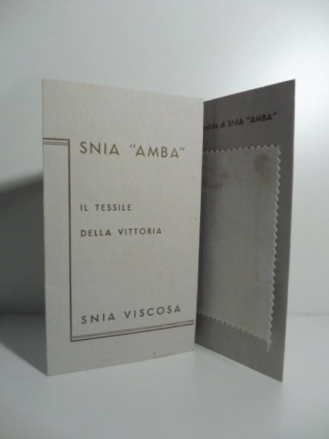 Snia 'Amba'. Il tessile della vittoria. Snia Viscosa. (Pieghevole pubblicitario)