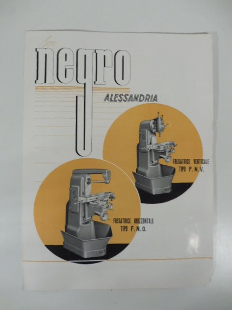 Soc. Negro, Alessandria. Fresatrici. Pieghevole pubblicitario