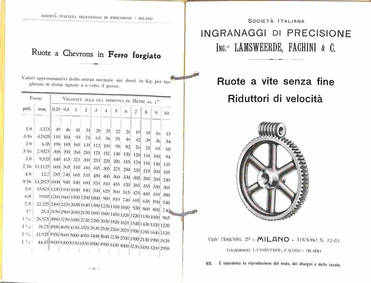 Societa' italiana ingranaggi di precisione Ing.ri Lamsweerde, Fachini & C. …