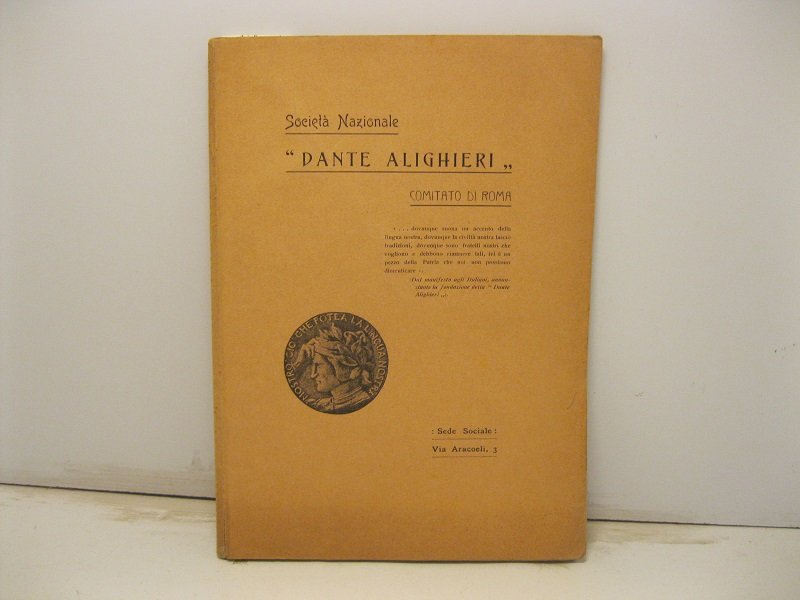 Societa' Nazionale 'Dante Alighieri'. Comitato di Roma