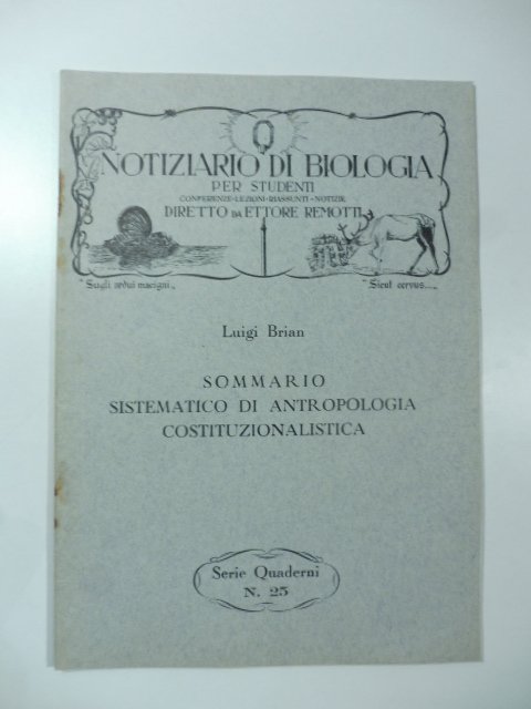 Sommario sistematico di antropologia costituzionalistica