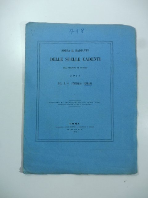 Sopra il radiante delle stelle cadenti del periodo di agosto. …