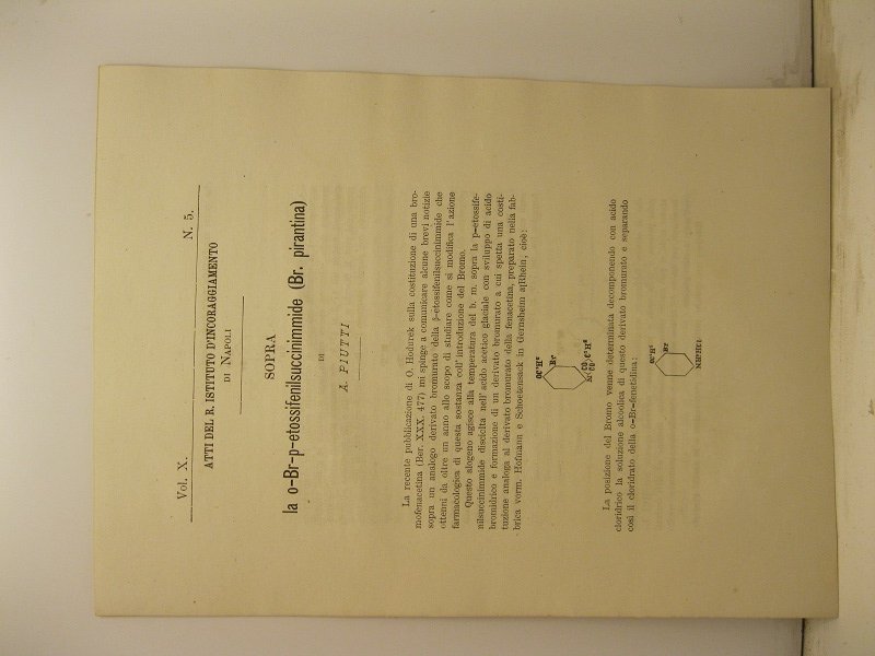 Sopra la o-Br-p-etossifenilsuccinimmide (Br. pirantina)