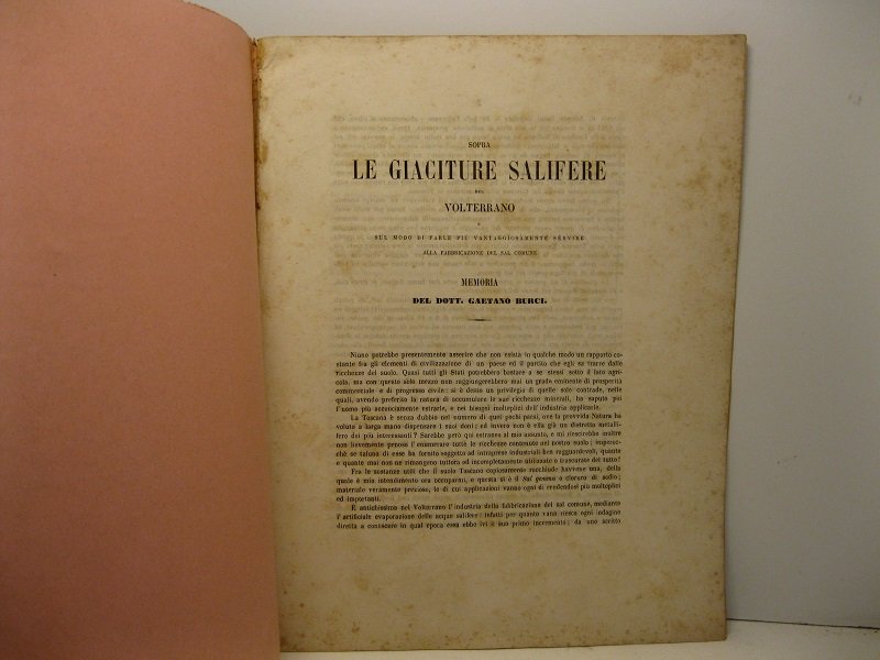Sopra le giaciture salifere del Volterrano e sul modo di …