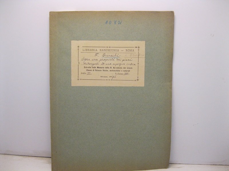 Sopra una proprieta' dei piani tritangenti ad una superficie cubica. …